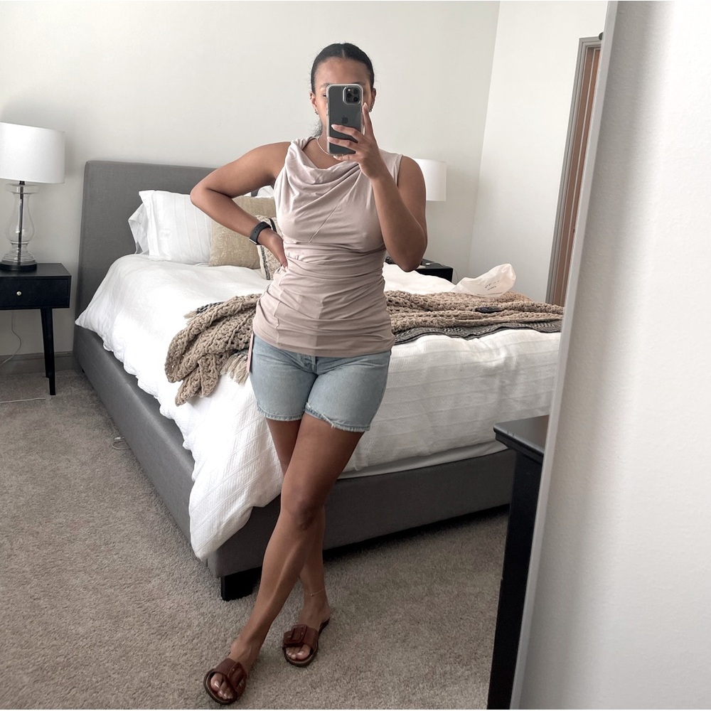 MICAS - Cowl Neck Ruched Tank Top